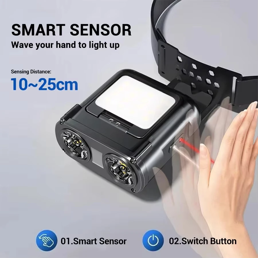 Sensor COB LED Headlamp Cap Cl - Fishing Hat ulasan dan harga